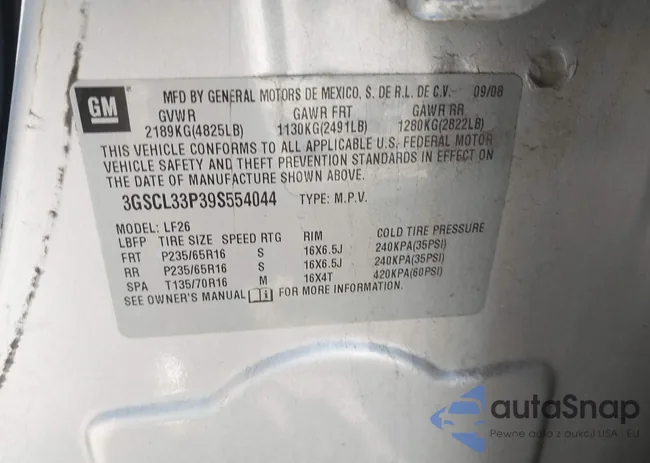 3GSCL33P39S554044: 43581932