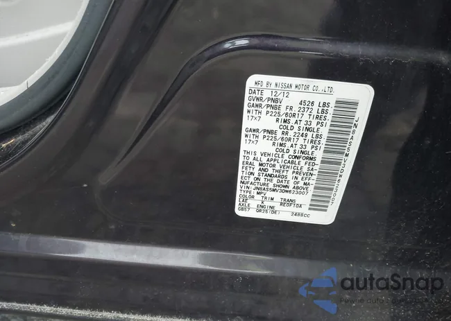 JN8AS5MV3DW623007: 43581040