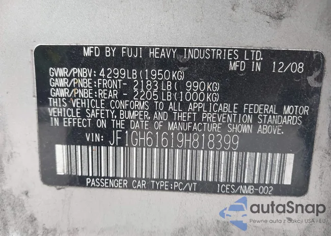 JF1GH61619H818399: 43581047