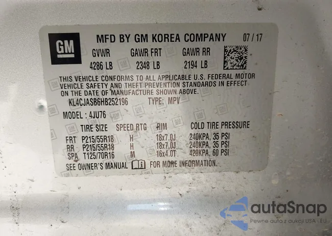 KL4CJASB6HB252196: 43581211