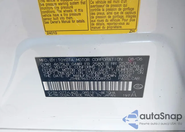 JTHBE96S770008970: 43581268