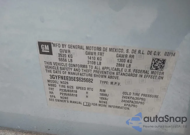 3GYFNEE35ES626682: 43581291