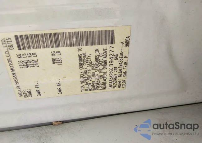 1N4AA6AP6GC394277: 43582396