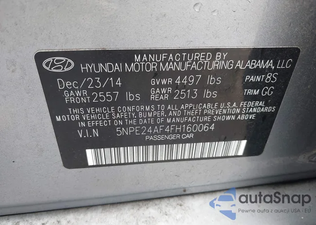 5NPE24AF4FH160064: 43582447