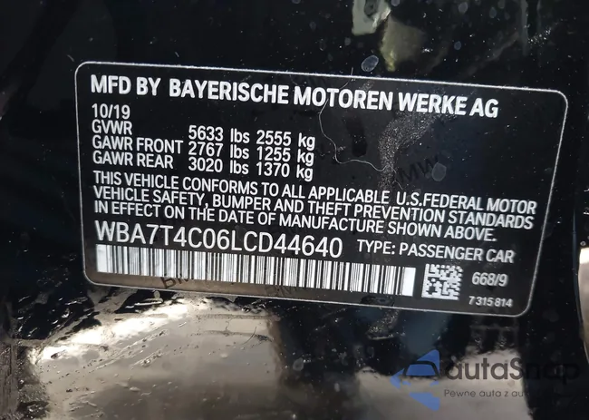 WBA7T4C06LCD44640: 43582531