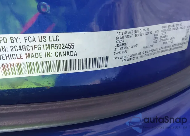 2C4RC1FG1MR502455: 43582725