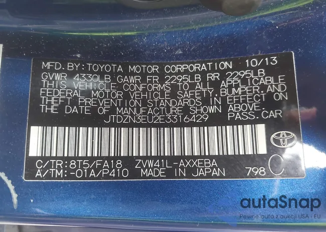 JTDZN3EU2E3316429: 43582824