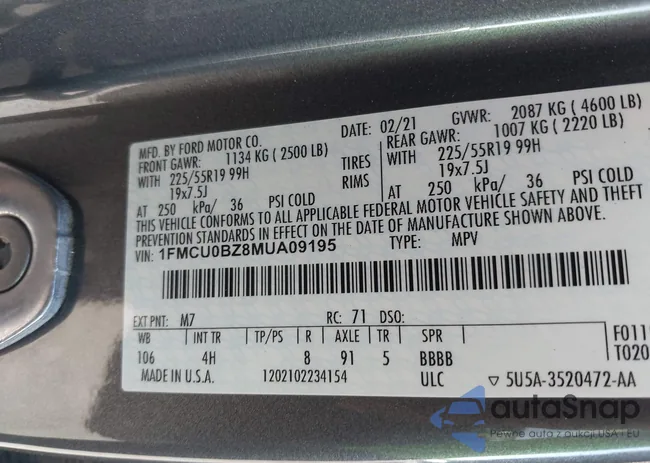 1FMCU0BZ8MUA09195: 43582831