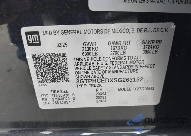 3GTPHCEDXSG263132: 43582078