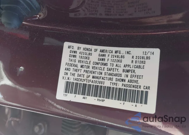 1HGCR2F32FA093690: 43582140