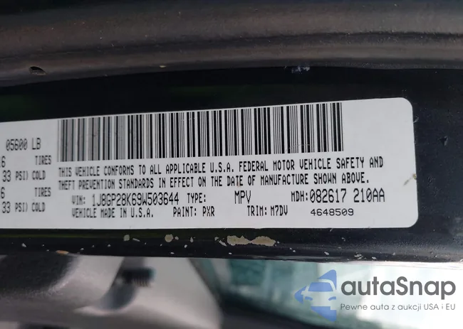 1J8GP28K69W503644: 43582174