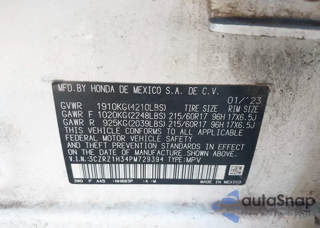 3CZRZ1H34PM729394: 43583396