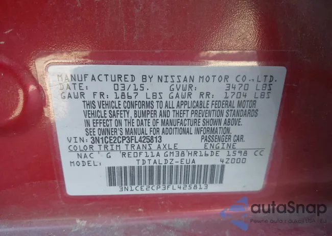 3N1CE2CP3FL425813: 43583436