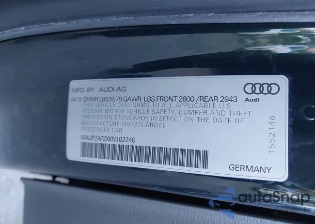 WAUP2AF2XKN102240: 43583443