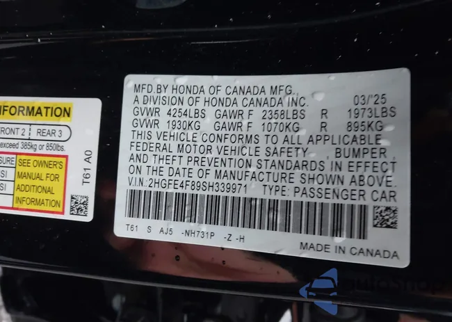 2HGFE4F89SH339971: 43583568