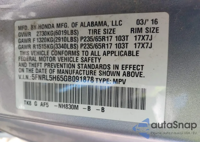 5FNRL5H65GB091878: 43583649