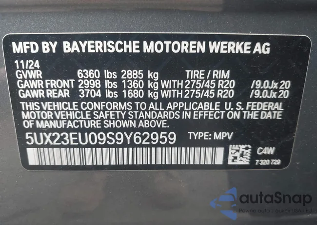 5UX23EU09S9Y62959: 43583786