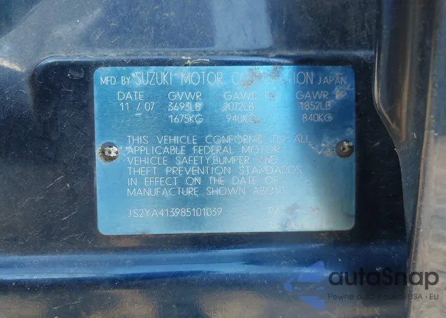 JS2YA413985101039: 43582910