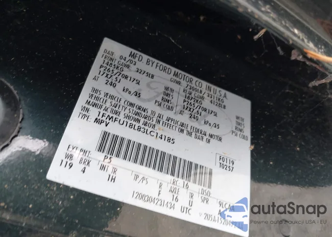 1FMFU18L83LC18155: 43583211