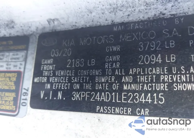 3KPF24AD1LE234415: 43583244