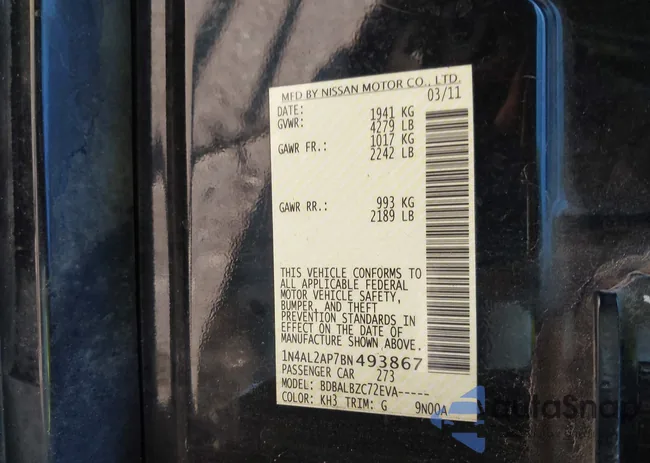 1N4AL2AP7BN493867: 43584337