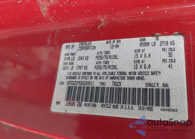 1B7GG23Y5SS224511: 43584414