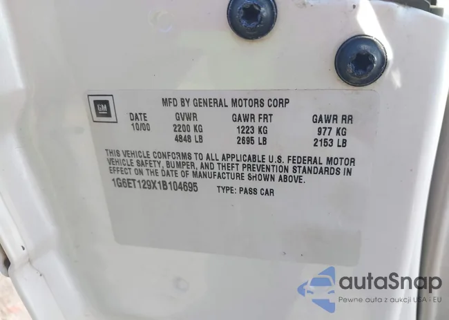 1G6ET129X1B104695: 43584455