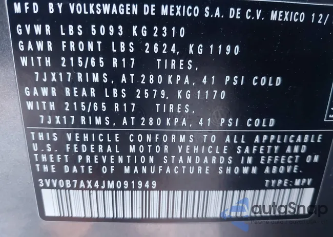 3VV0B7AX4JM091949: 43584730