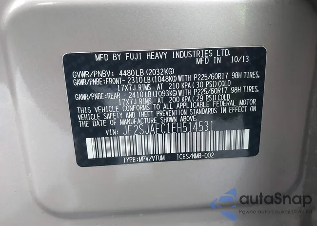 JF2SJAEC1EH514531: 43584839