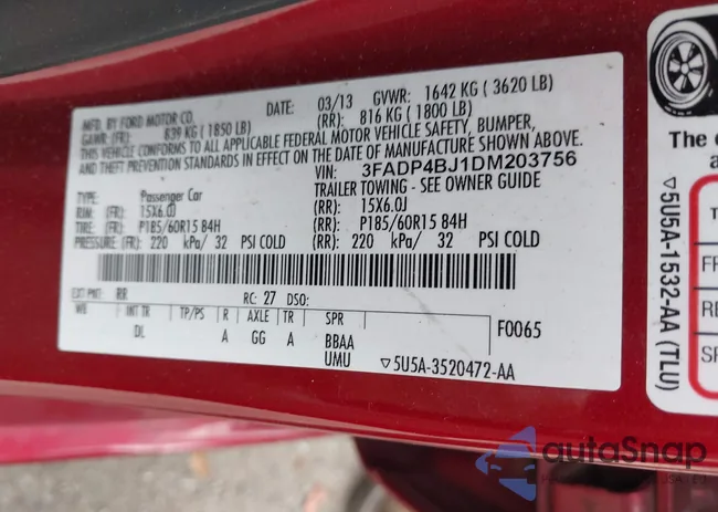 3FADP4BJ1DM203756: 43583981