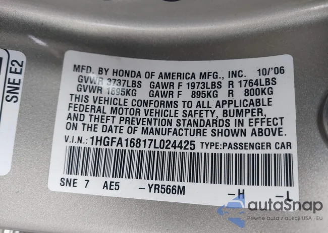 1HGFA16817L024425: 43584112