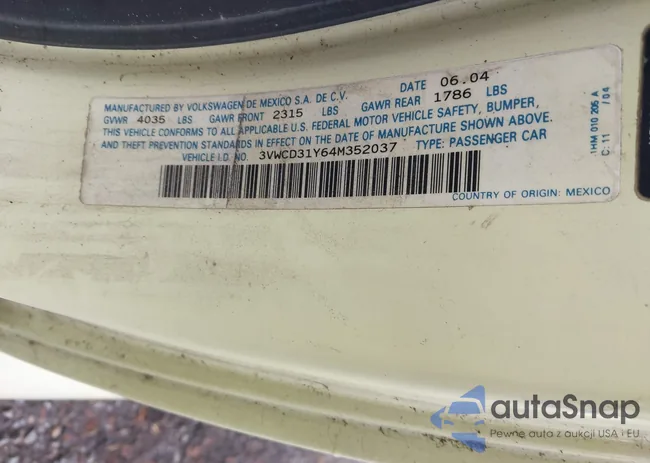 3VWCD31Y64M352037: 43584180