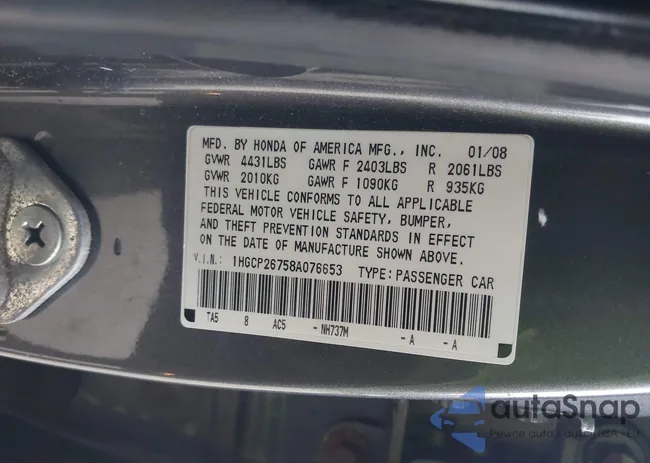 1HGCP26758A076653: 43584210