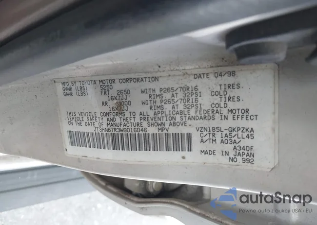 JT3HN87R3W9016046: 43584267