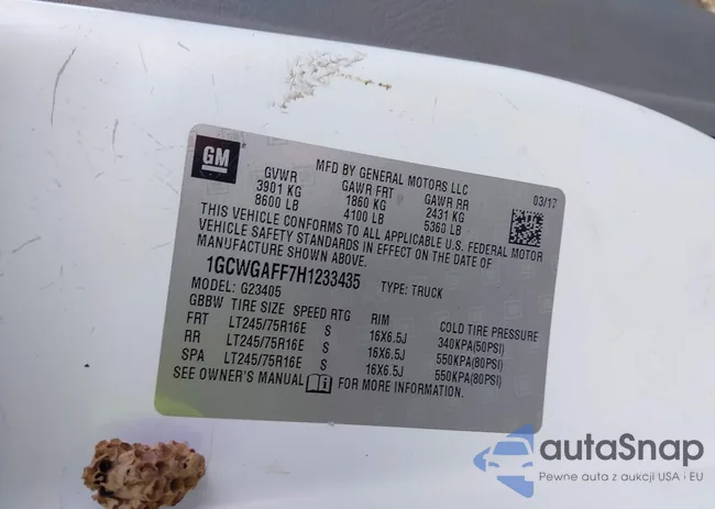 1GCWGAFF7H1233435: 43584295