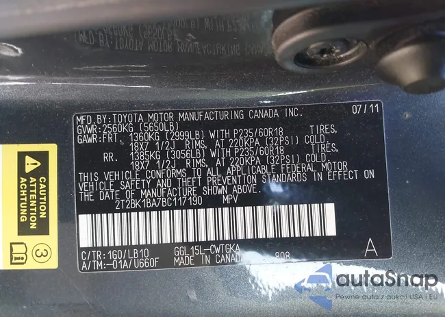 2T2BK1BA7BC117190: 43585390