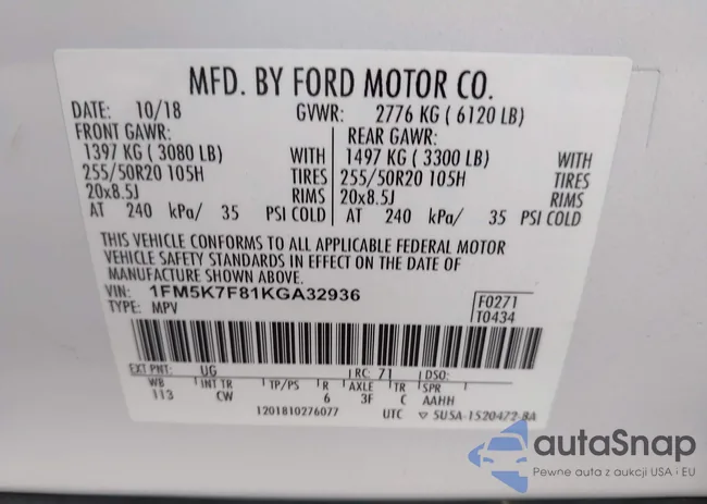 1FM5K7F81KGA32936: 43585438