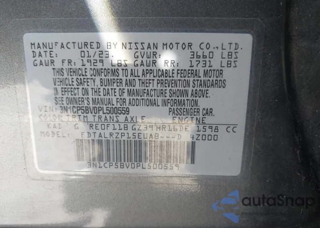 3N1CP5BV0PL500559: 43585457