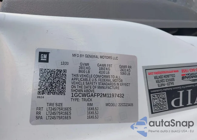 1GCWGAFP2M1197432: 43585486