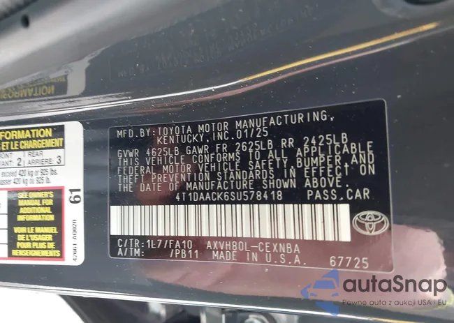 4T1DAACK6SU578418: 43585688