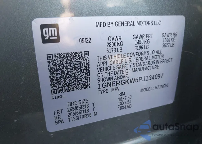 1GNERGKW5PJ134097: 43585816