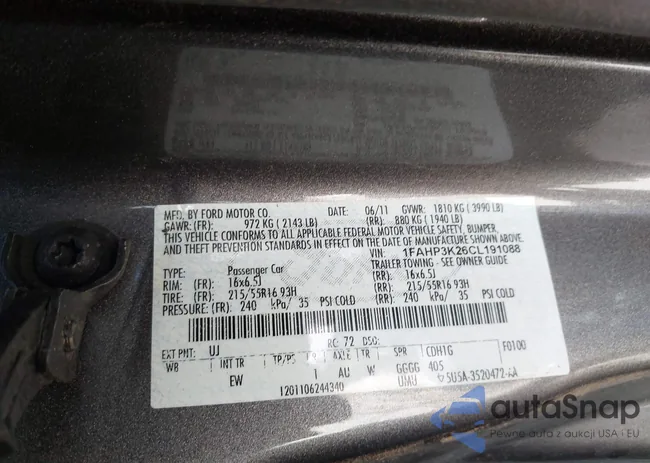 1FAHP3K26CL191088: 43585124