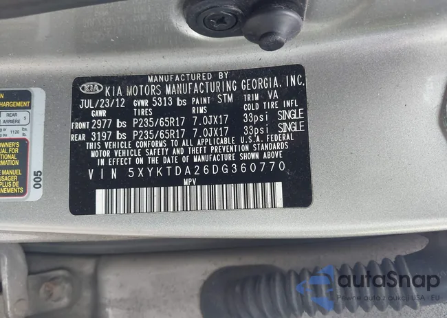 5XYKTDA26DG3607: 43585220