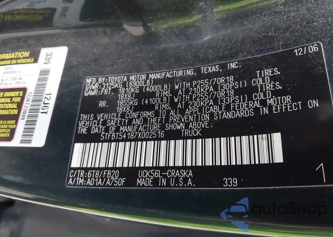 5TFBT54187X002516: 43585238