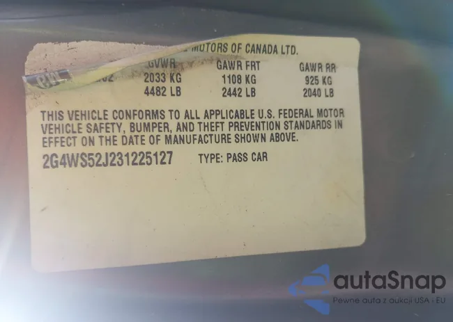 2G4WS52J231225127: 43585271
