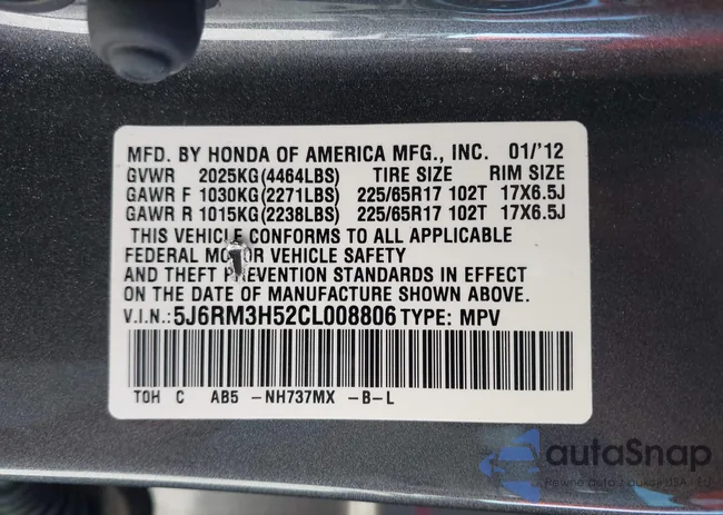 5J6RM3H52CL008806: 43585291