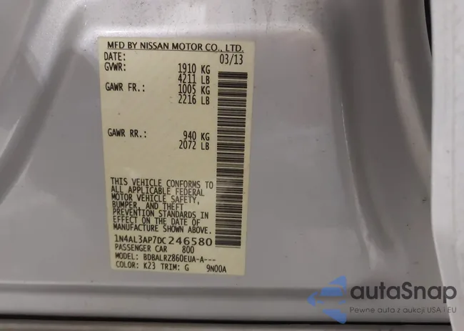 1N4AL3AP7DC246580: 43586328