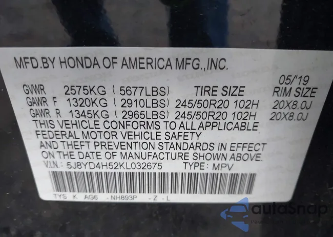 5J8YD4H52KL032675: 43586372