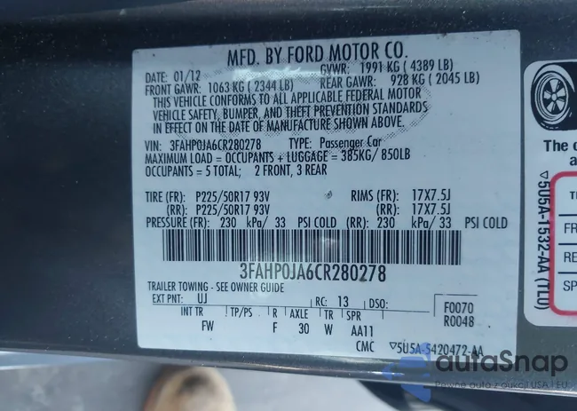 3FAHP0JA6CR280278: 43586484