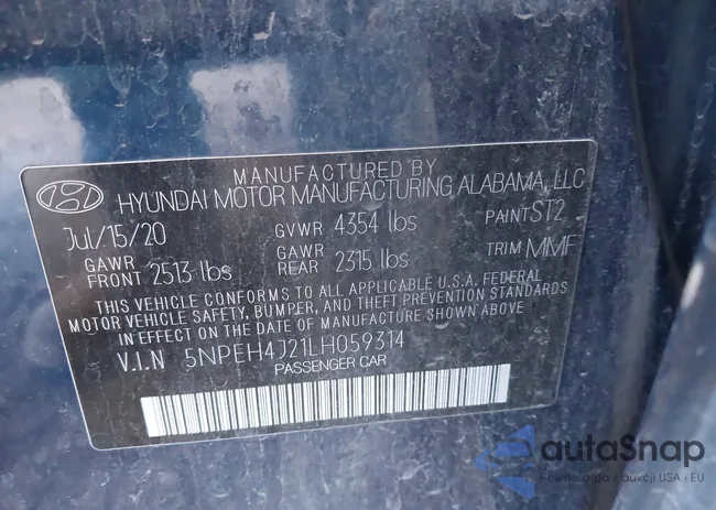 5NPEH4J21LH059314: 43586550